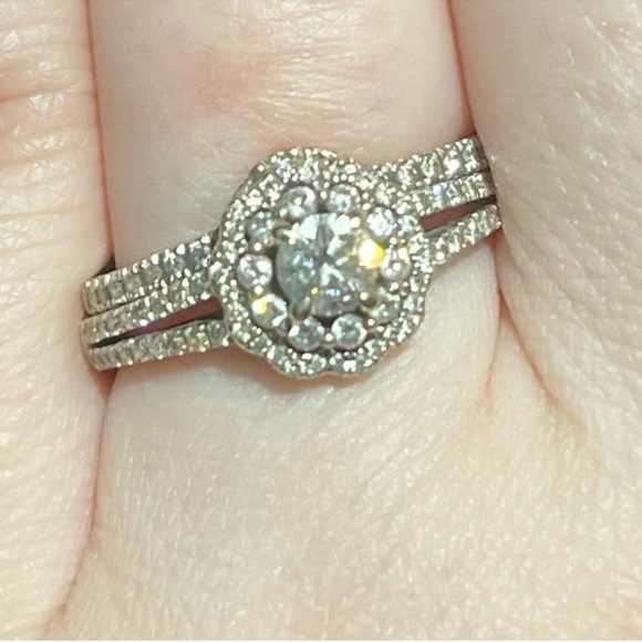 Adrianna Papell Jewelry - 5/8 cttw Adrianna Papell Diamond Engagement Wedding set 14K White Gold size 7